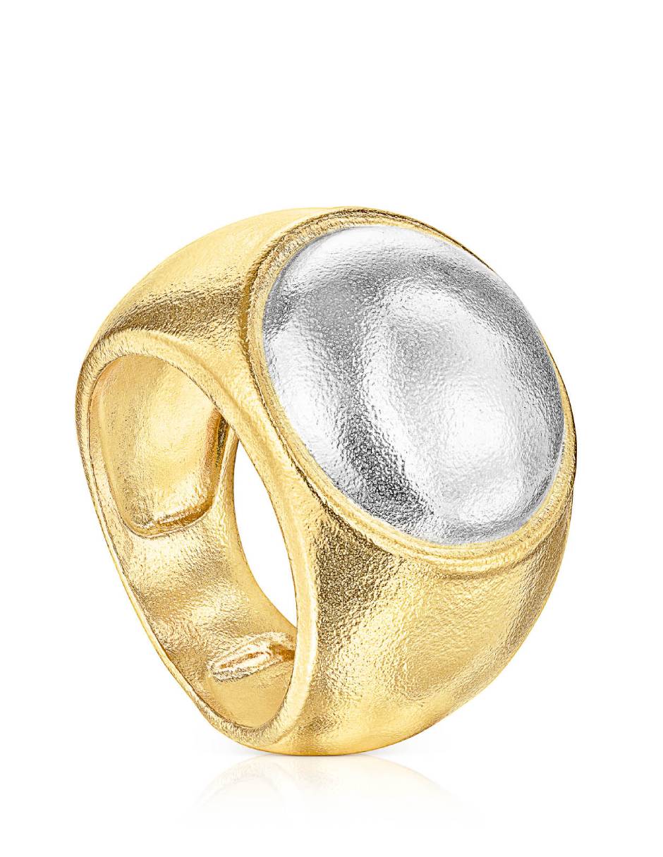 Anillo Luah P 925 de plata vermeil martillado 1