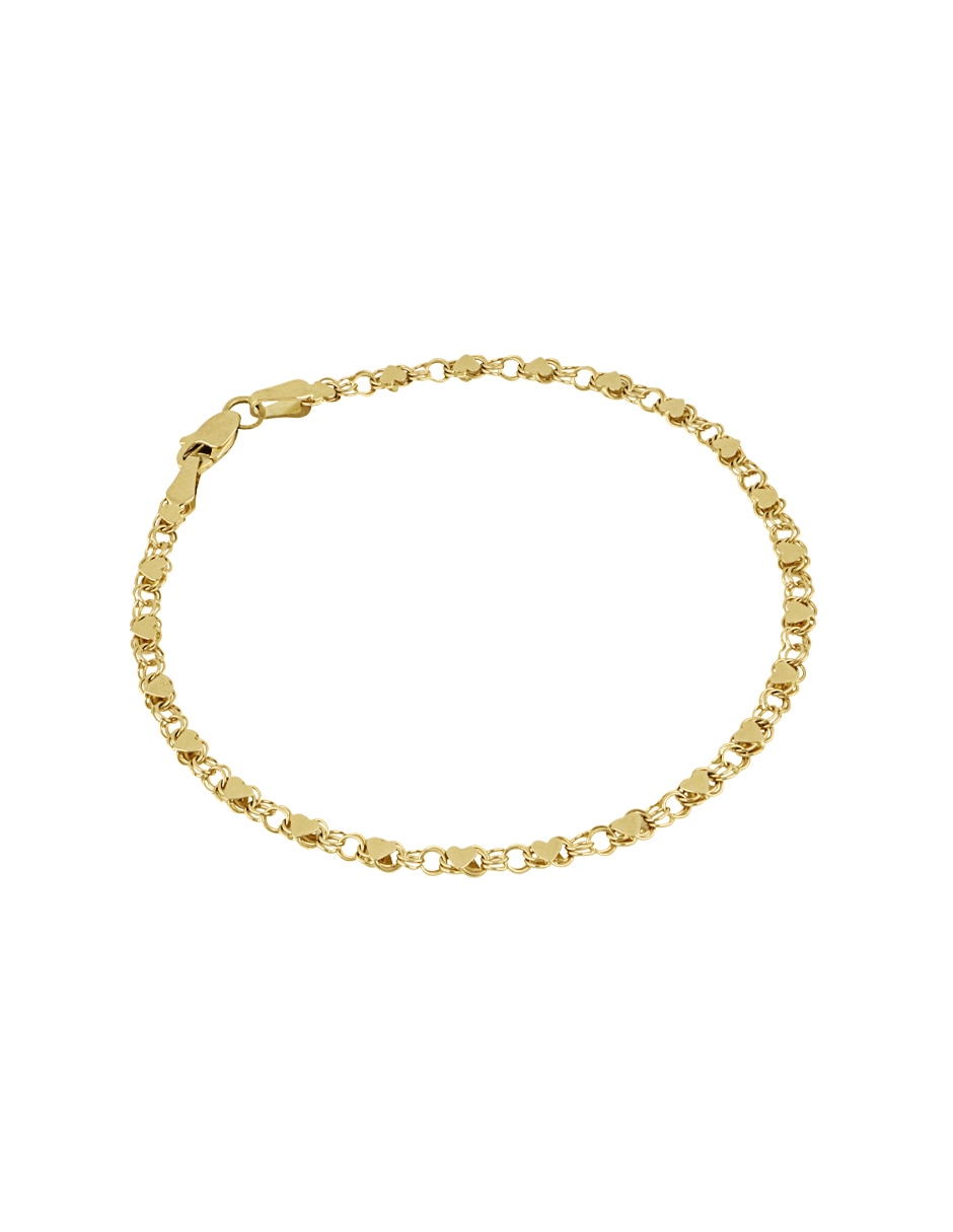 Pulsera de oro amarillo 14 k con acabado brillante