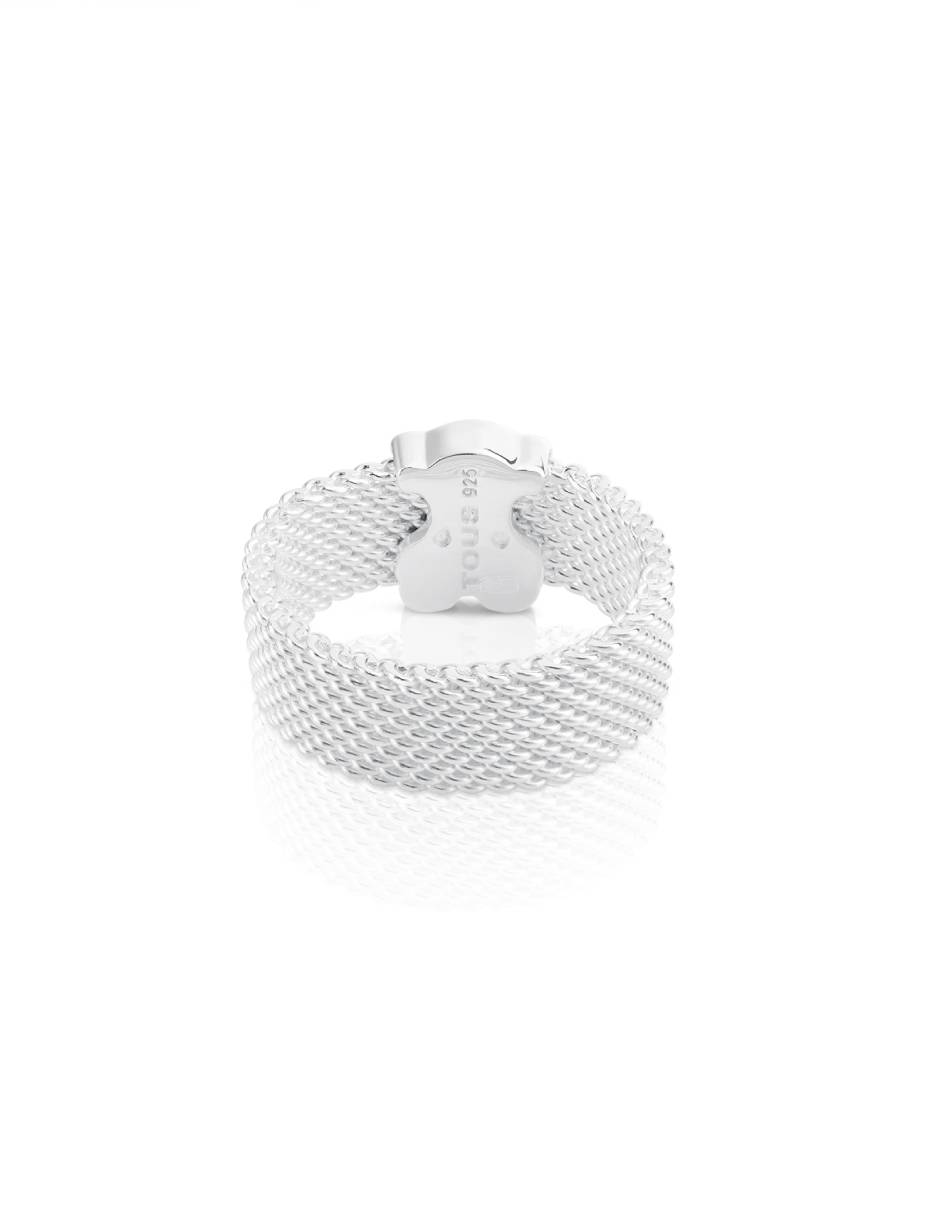 Anillo de oso Icon Mesh P 925 de plata brillante 2
