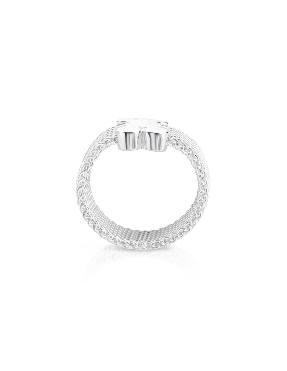 Anillo de oso Icon Mesh P 925 de plata brillante 3