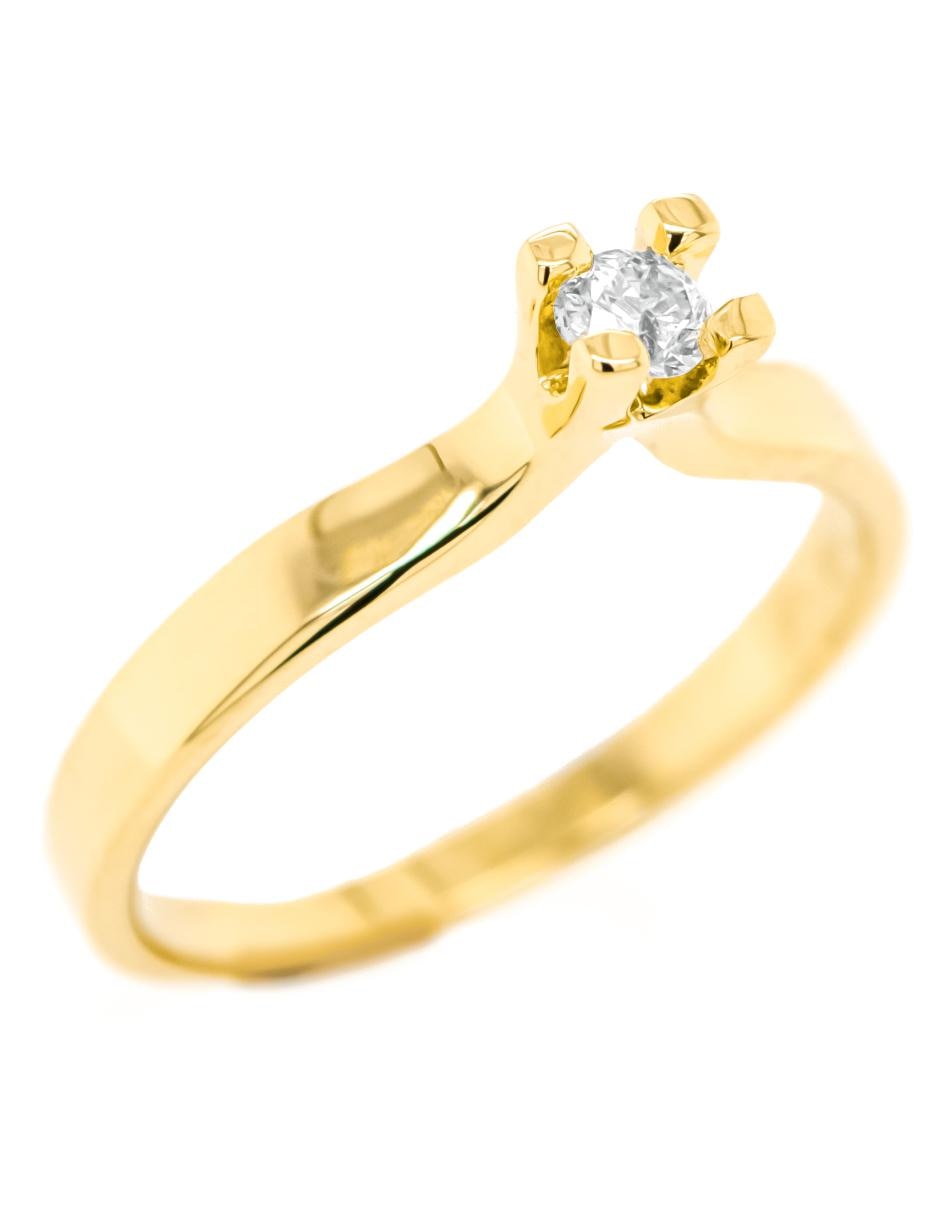 Anillo de compromiso de oro blanco 14 k diamante