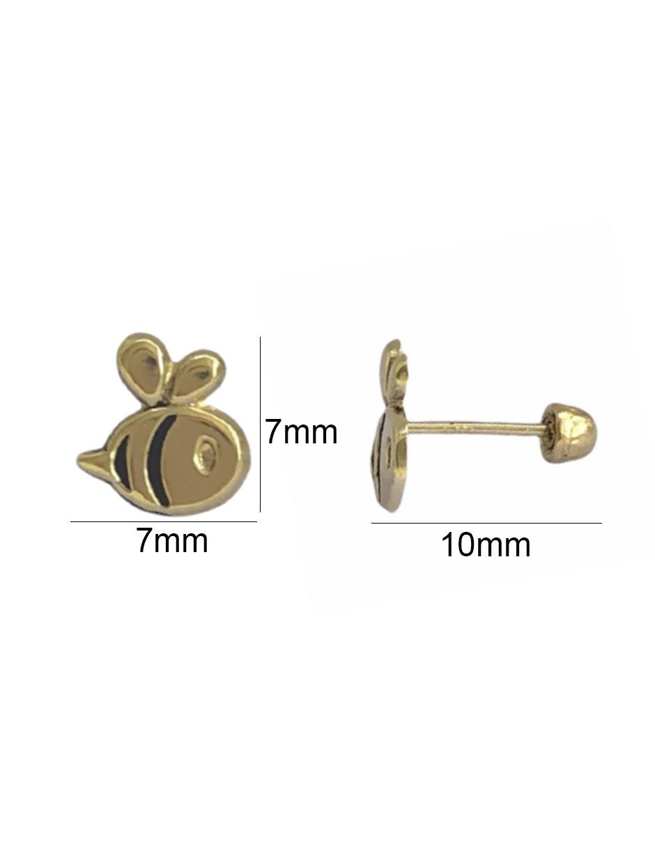Broqueles de abeja de oro amarillo con acabado brillante 2