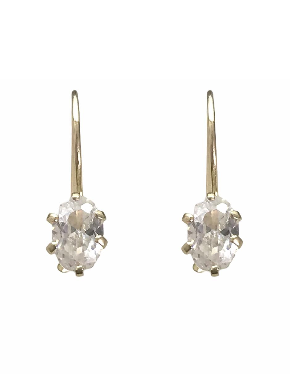 Aretes de oro con acabado brillante zirconia 1