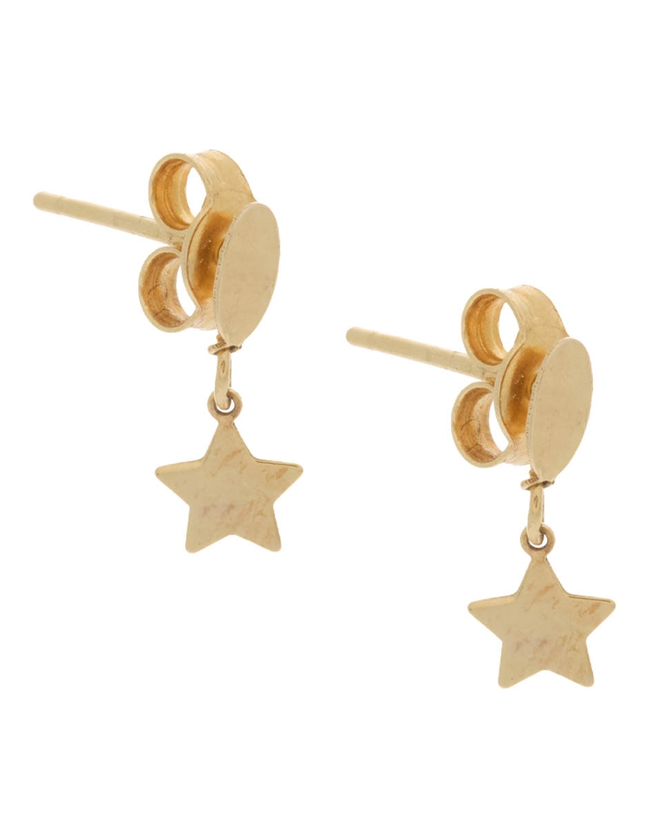 Broqueles de estrella de oro 14 K con acabado pulido 2