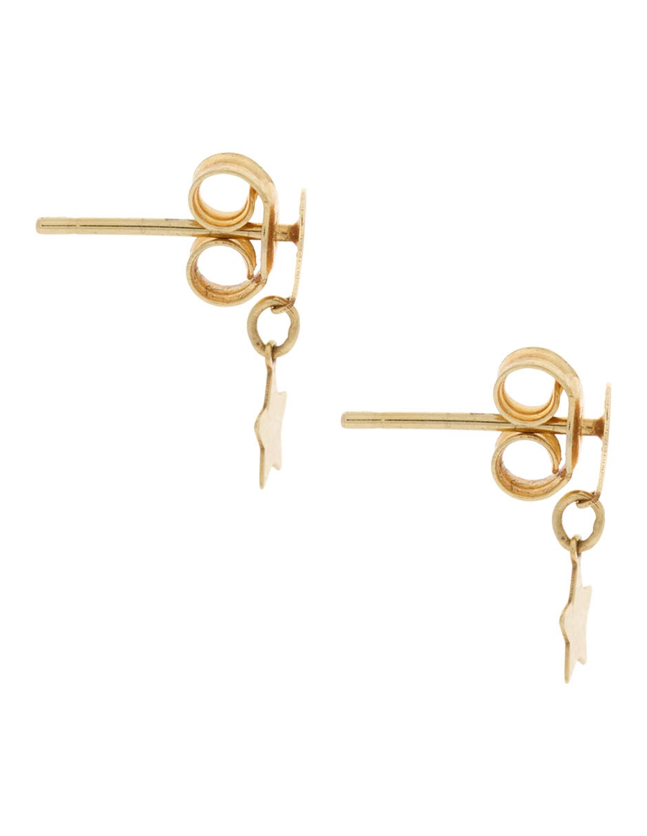 Broqueles de estrella de oro 14 K con acabado pulido 3