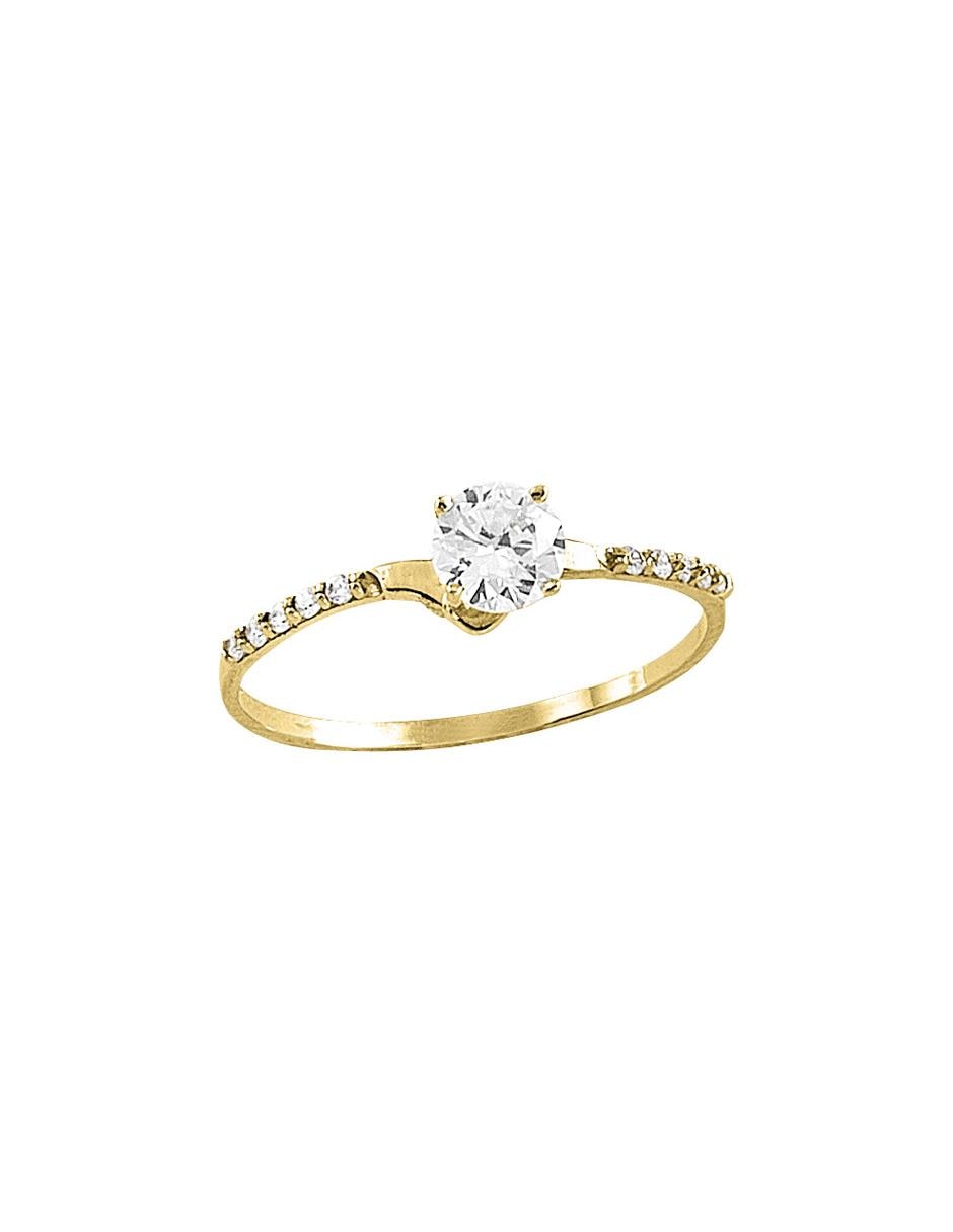 Anillo de compromiso de oro amarillo 10 k 2