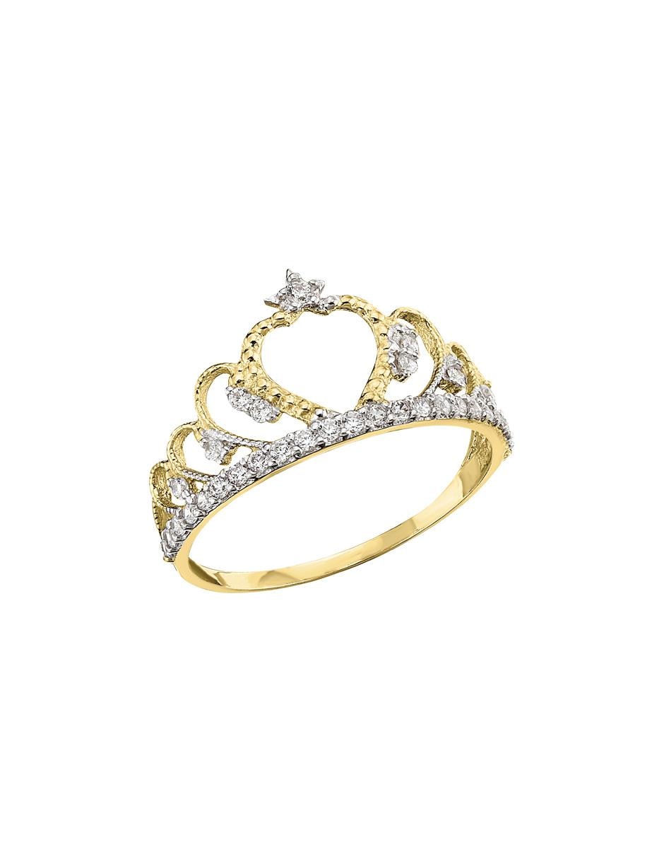 Anillo de corona zirconia brillante 2
