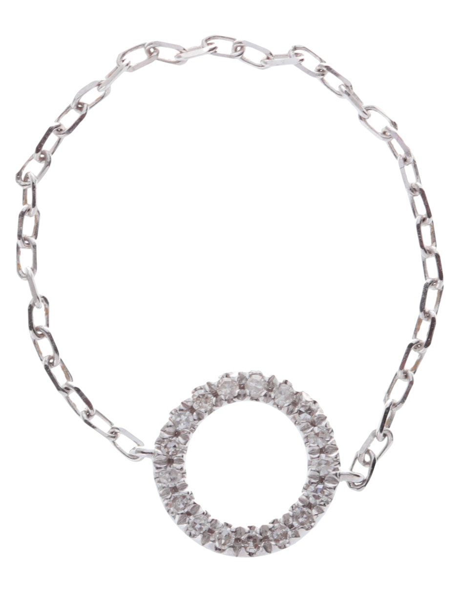 Anillo 18 k de oro blanco diamante brillante 2