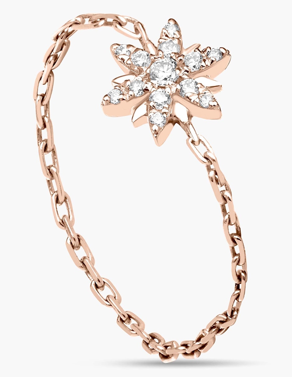 Anillo de flor Magic Touch 14 k de oro diamante diamantado 2