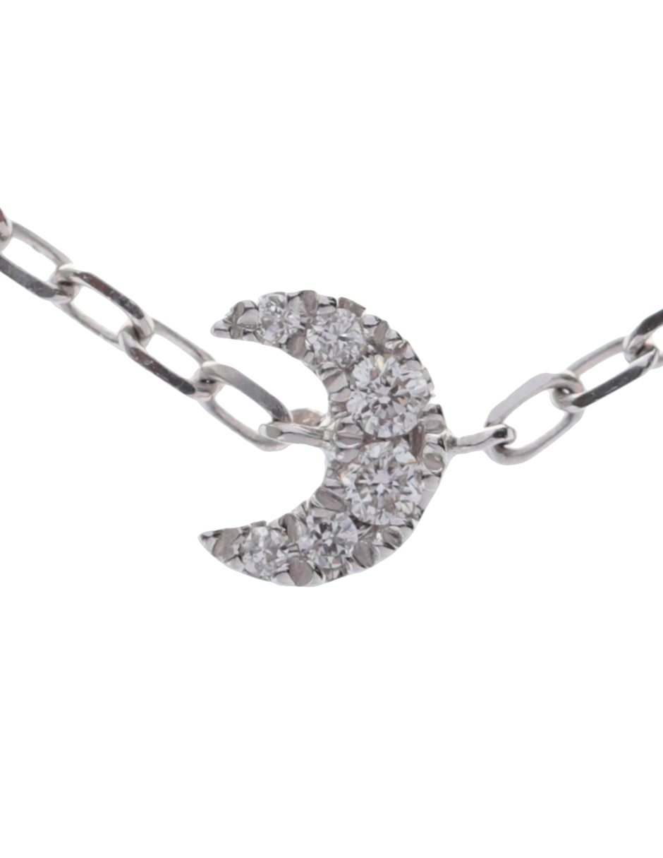 Anillo de luna 18 k de oro blanco diamante brillante 2