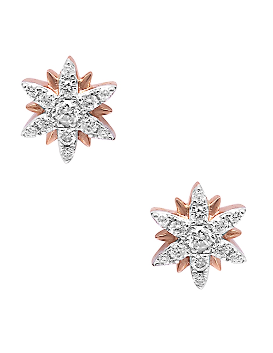 Broqueles de estrella Magic Touch con acabado brillante diamante