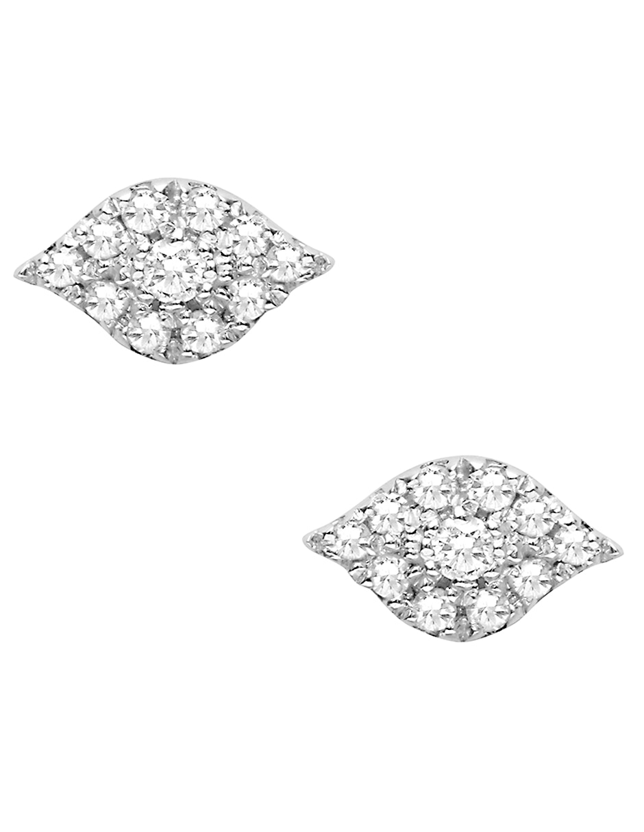 Broqueles de ojo Magic Touch de oro blanco con acabado brillante diamante 1