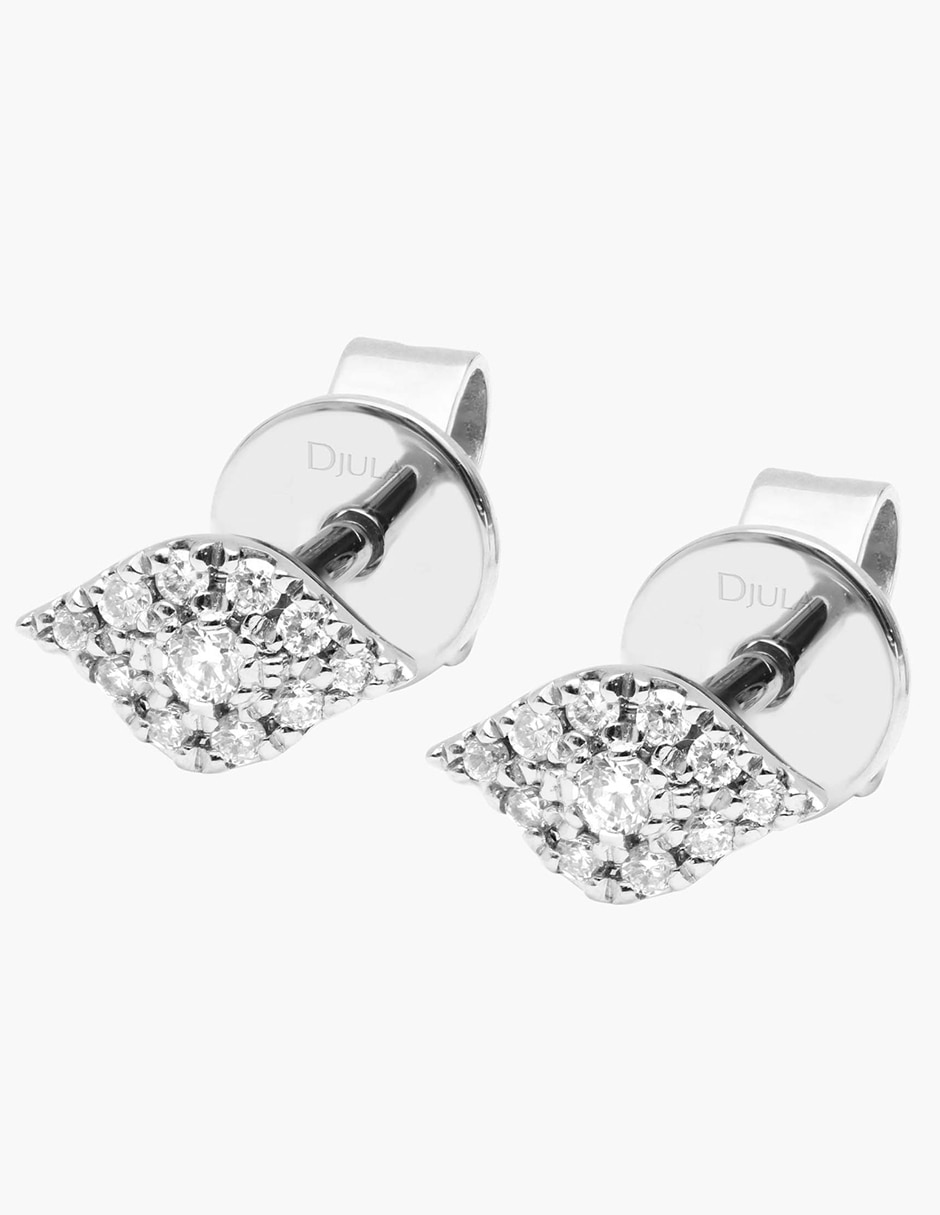 Broqueles de ojo Magic Touch de oro blanco con acabado brillante diamante