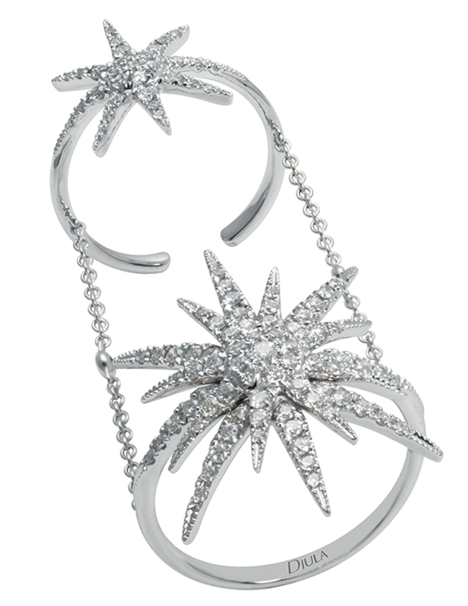 Anillo de estrella Soleil 18 k de oro diamante pavé Anillo de estrella Soleil 18 k de oro diamante pavé