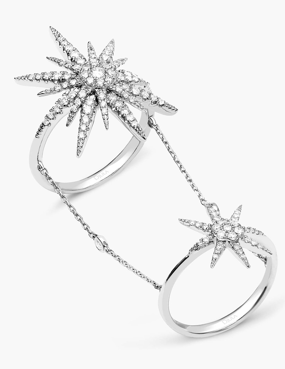 Anillo de estrella Soleil 18 k de oro diamante pavé 2