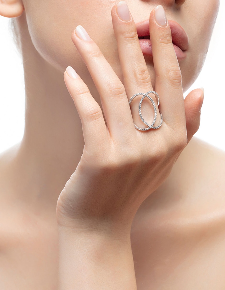 Anillo Graphique 18 k de oro diamante pavé 4