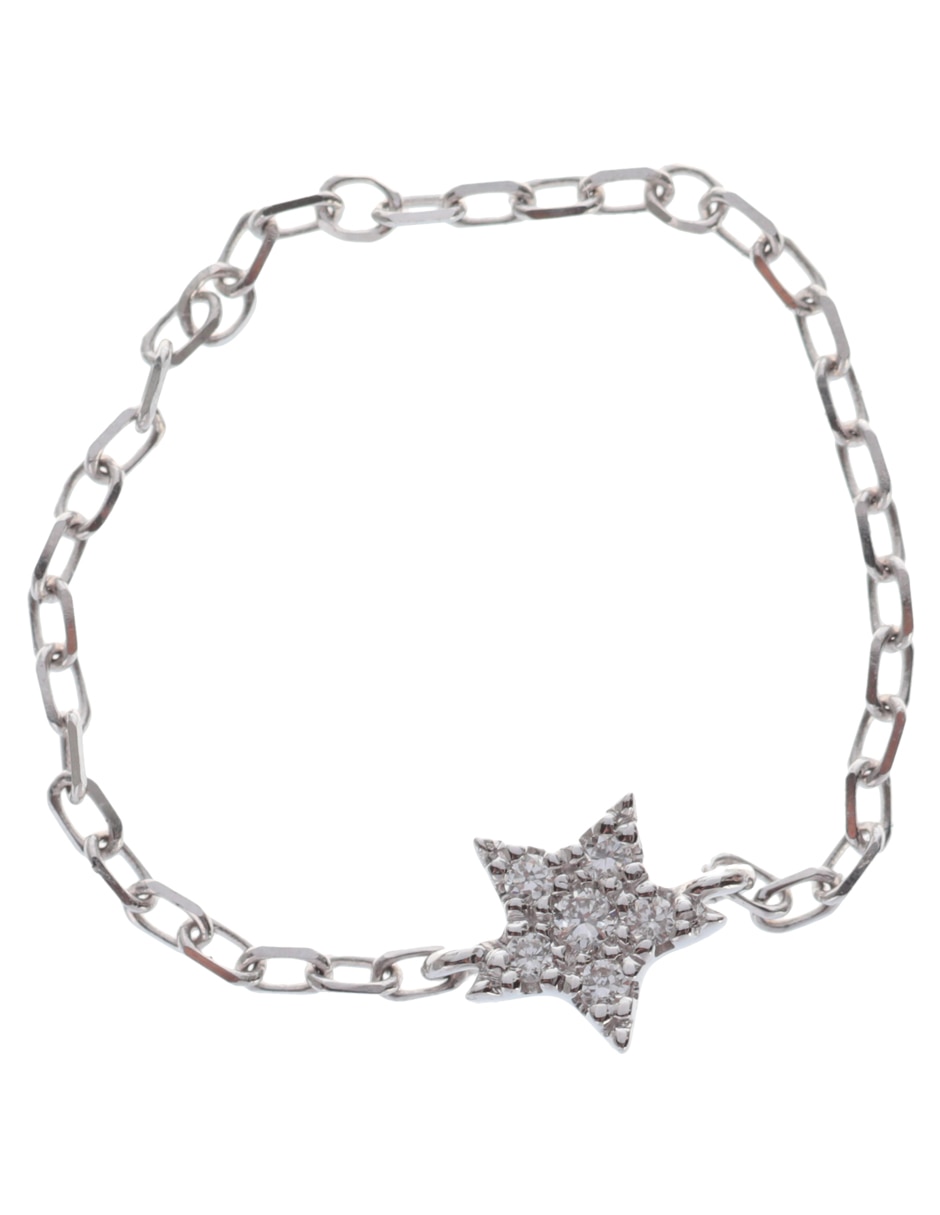 Anillo de estrella 18 k de oro blanco diamante pavé