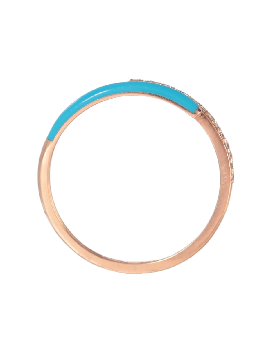 Anillo 18 k de oro rosa diamante brillante 2