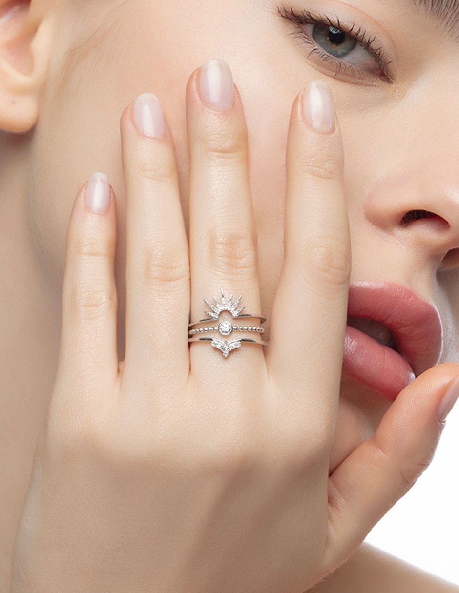 Anillo Mix and Match 18 k de oro diamante pavé 4