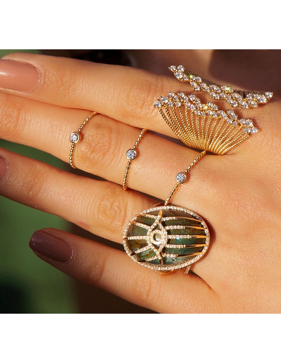 Anillo Mix and Match 18 k de oro diamante pavé 4