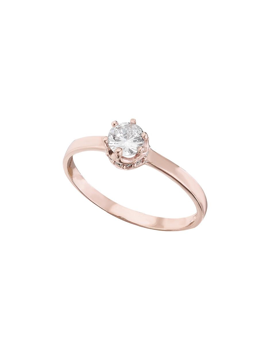 Anillo de compromiso de oro rosa 10 k