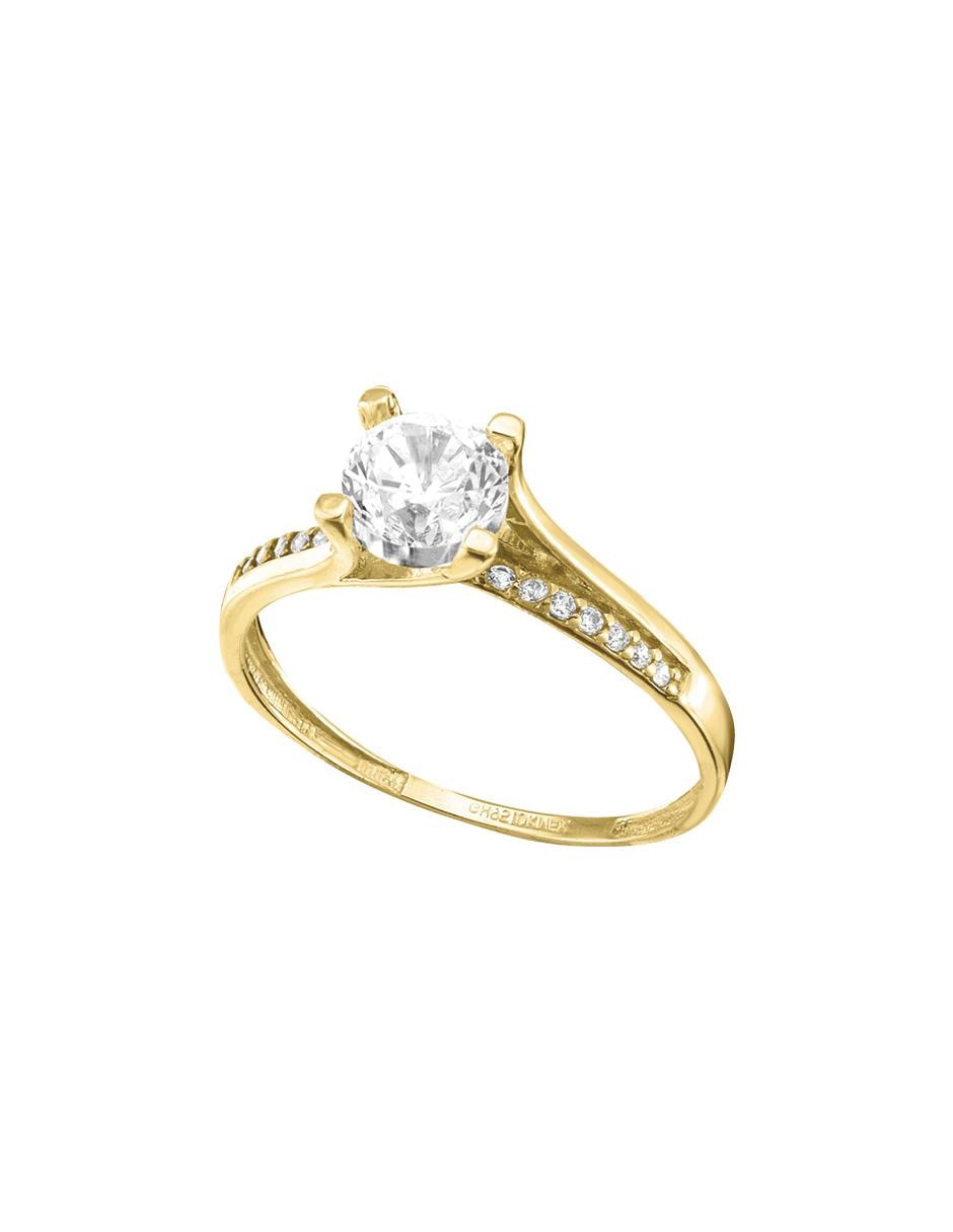 Anillo de compromiso de oro amarillo 10 k 2