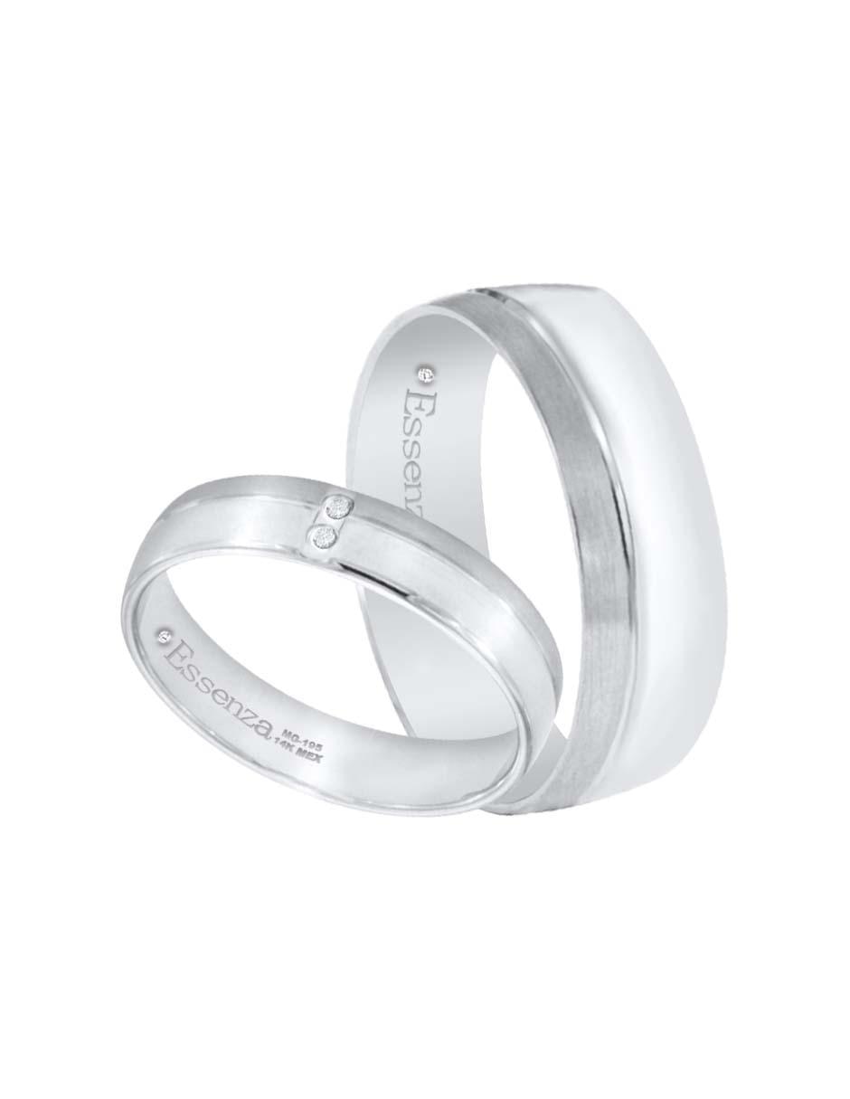 Argolla de oro blanco 14 k Redenta 6