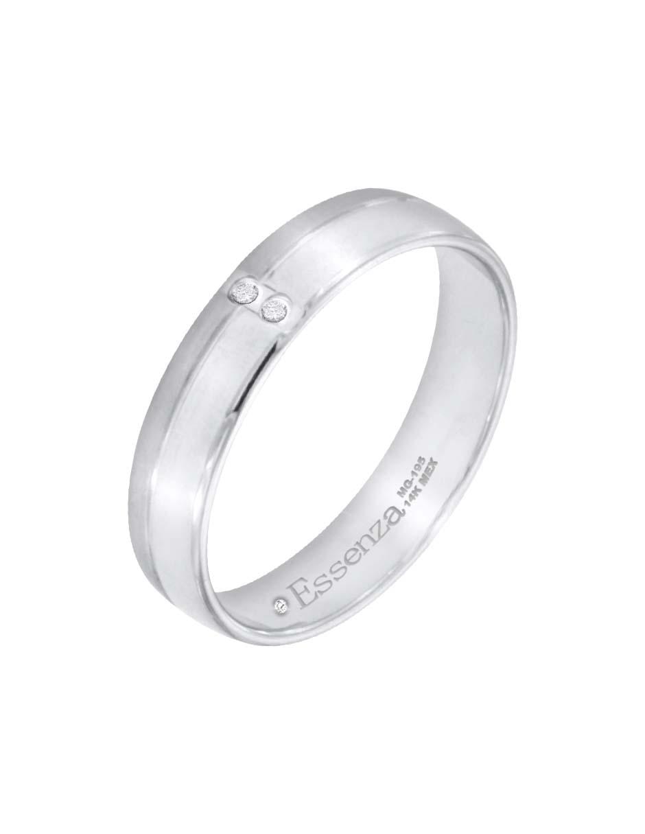 Argolla de oro blanco 14 k Redenta diamante