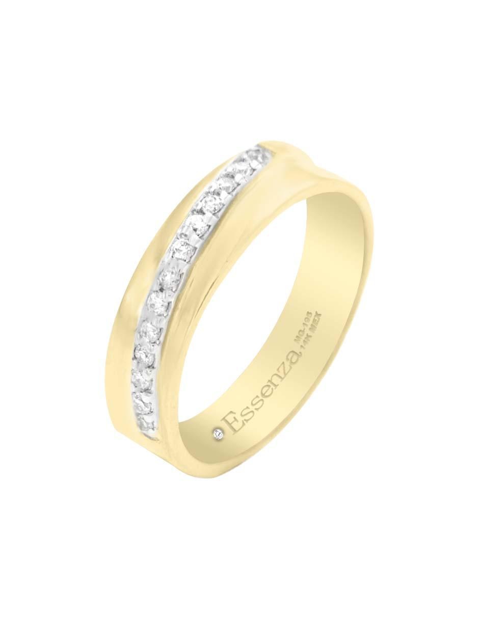 Argolla de oro amarillo 14 k Cecilia diamante