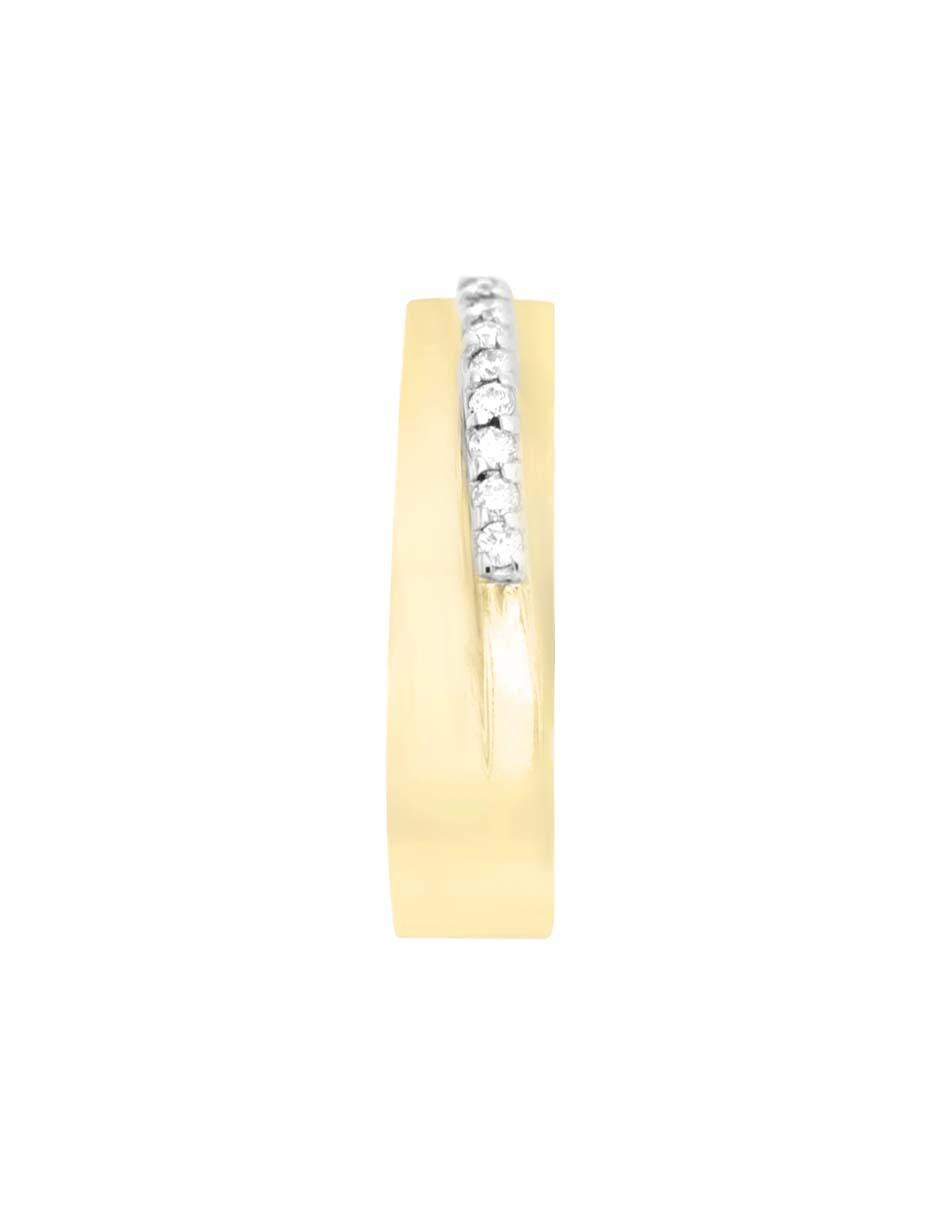Argolla de oro amarillo 14 k Cecilia diamante 2