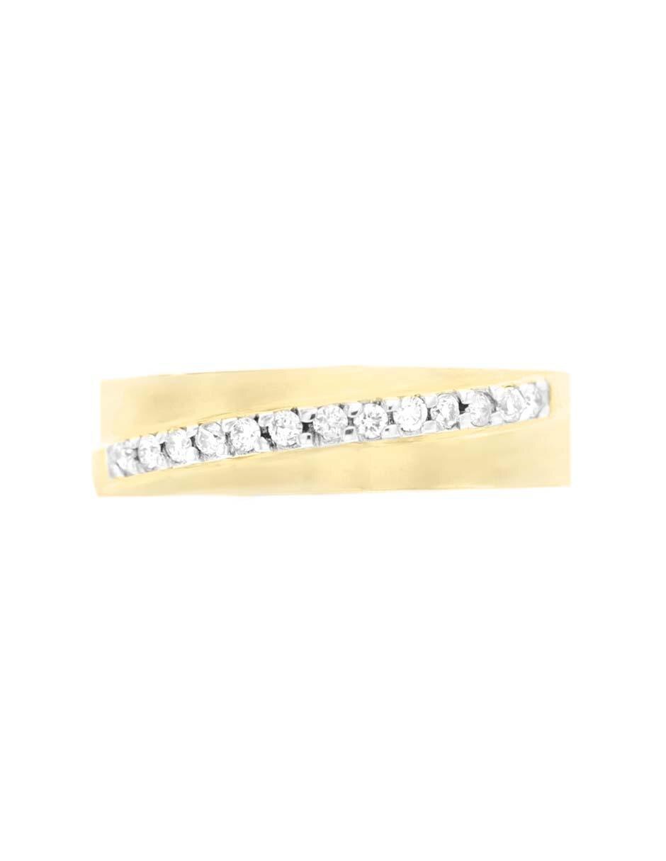 Argolla de oro amarillo 14 k Cecilia diamante 4
