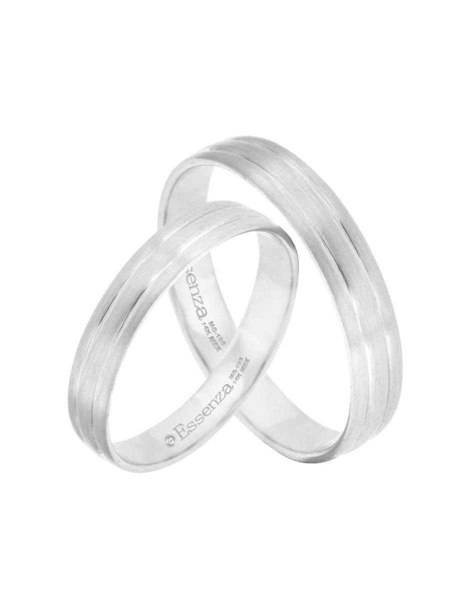 Argolla de oro blanco 14 k Cirene 6