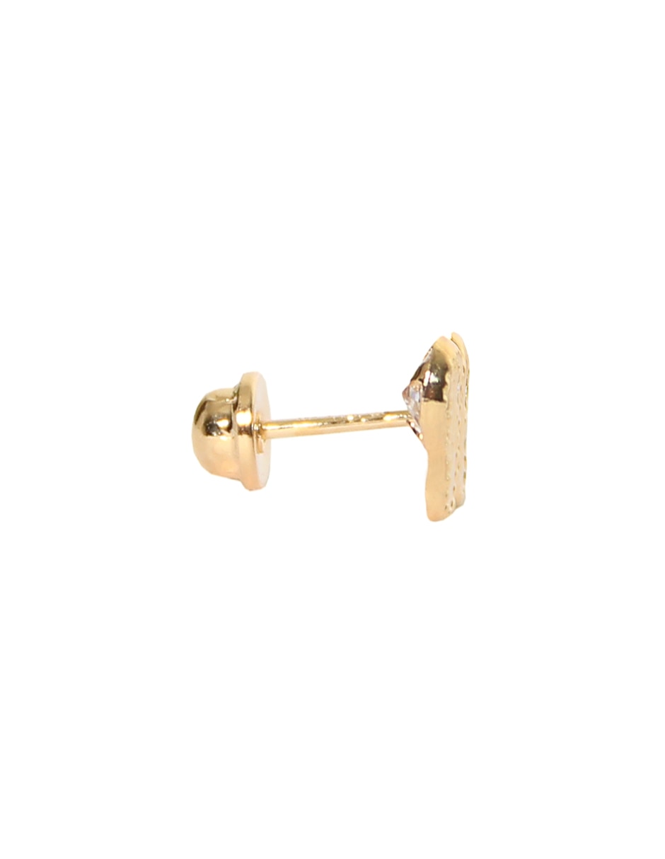 Broqueles de oro con acabado brillante zirconia 3