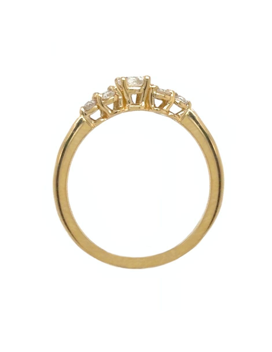 Anillo de compromiso de oro amarillo 14 k diamante 3
