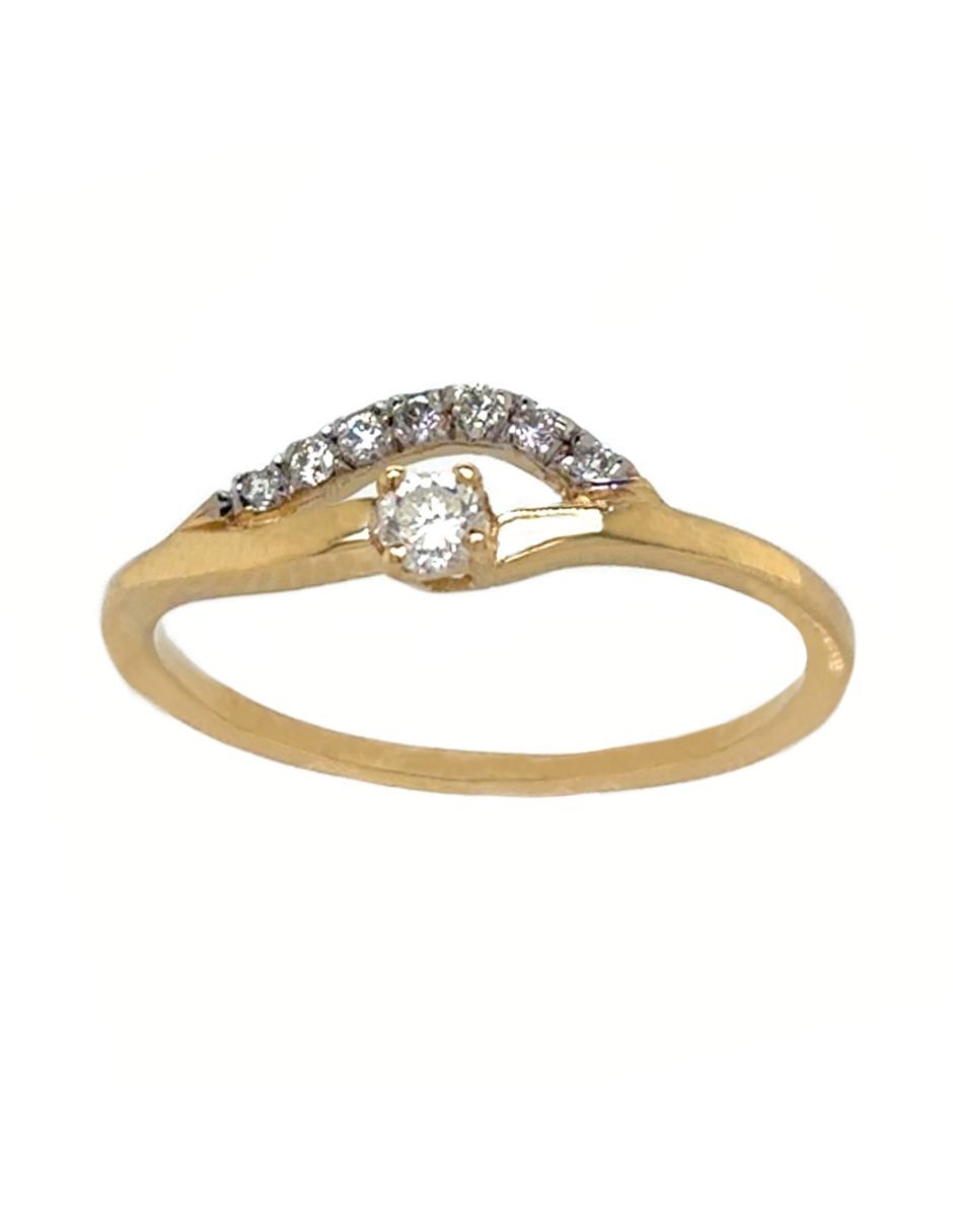 Anillo de compromiso de oro amarillo 14 k diamante 3