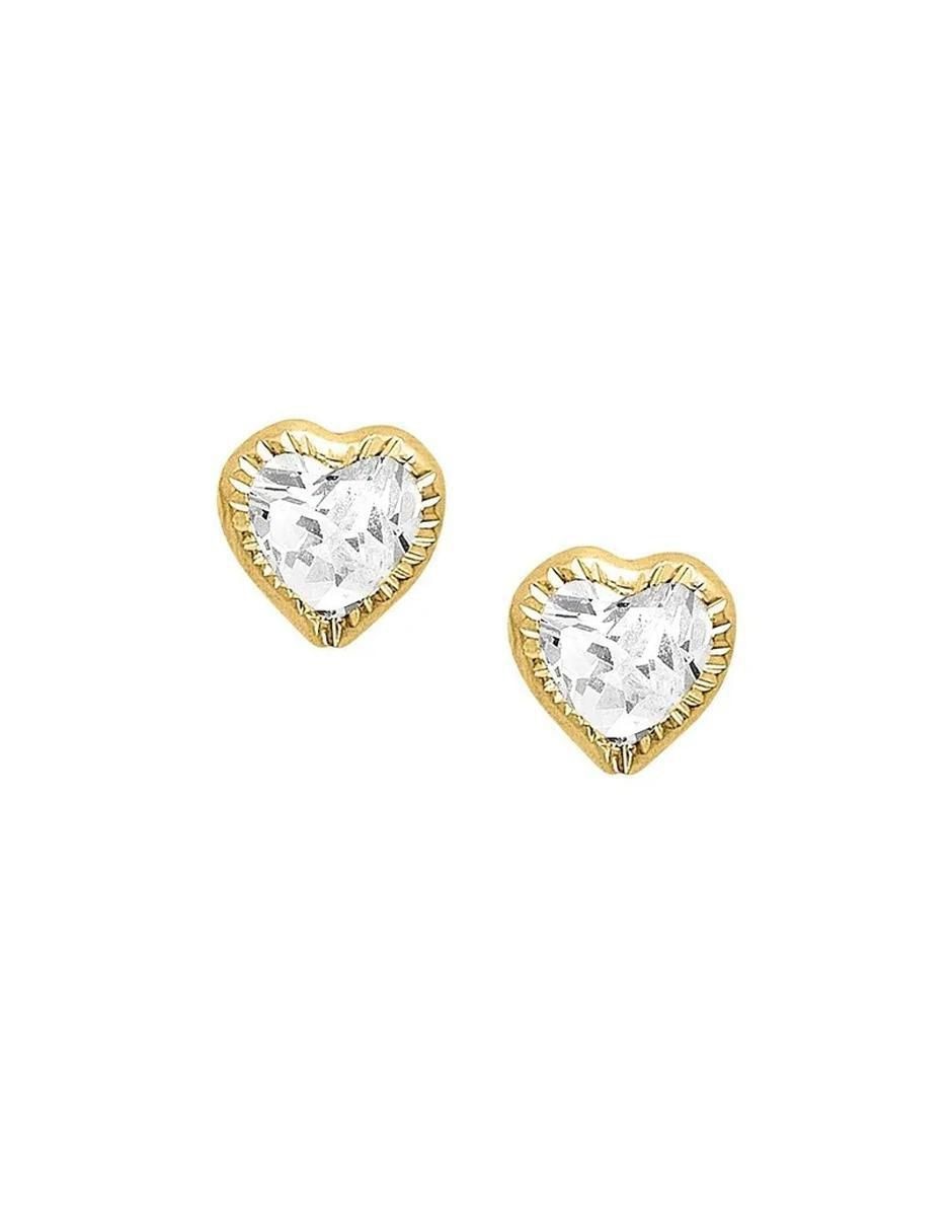 Broqueles de corazón con acabado brillante zirconia 2