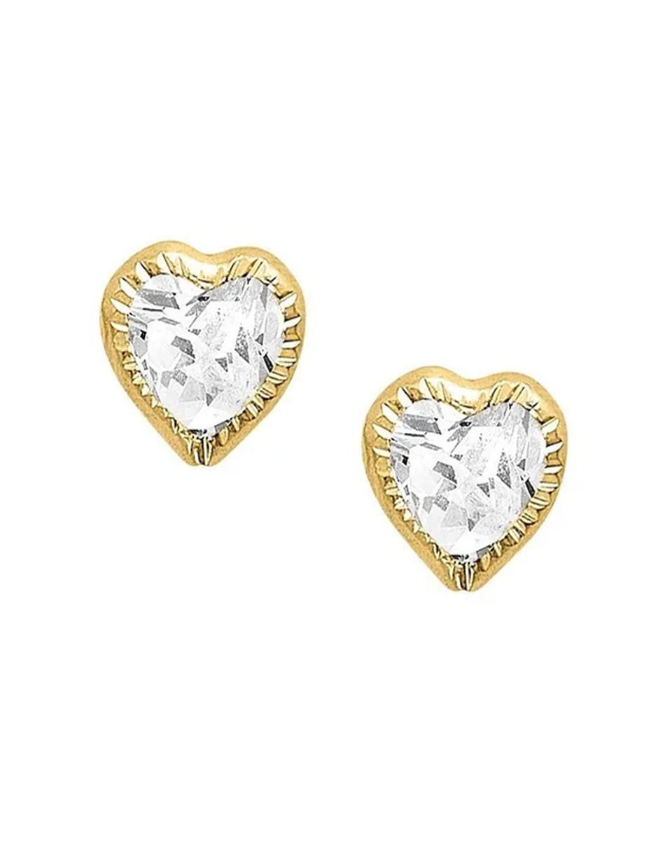 Broqueles de corazón con acabado brillante zirconia 3