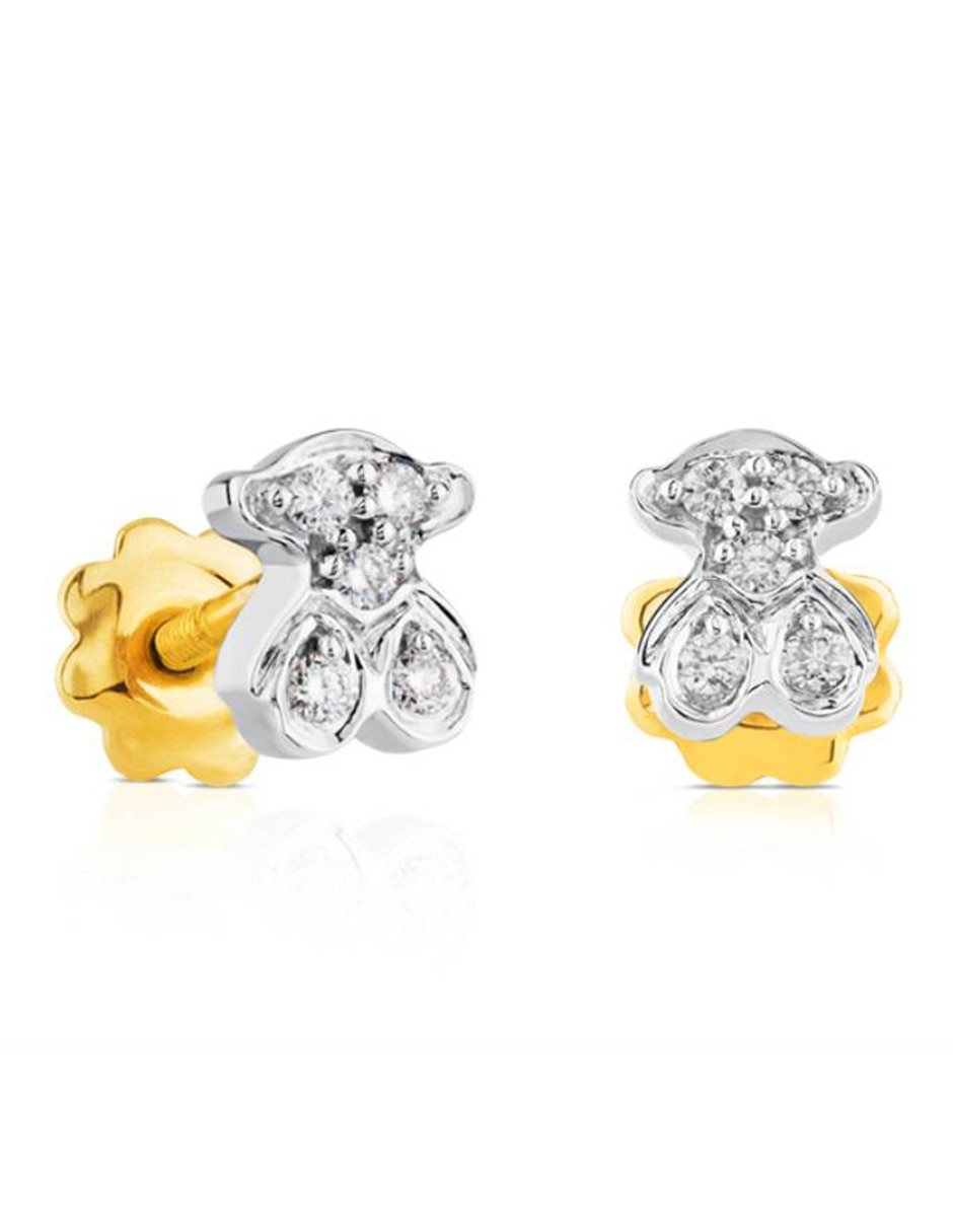 Broqueles de oro blanco con acabado lustre diamante