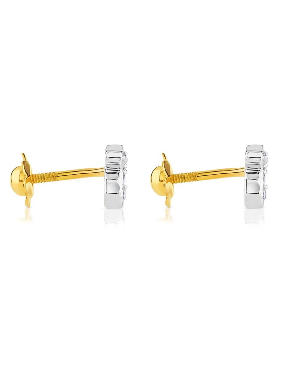 Broqueles de oro blanco con acabado lustre diamante 4