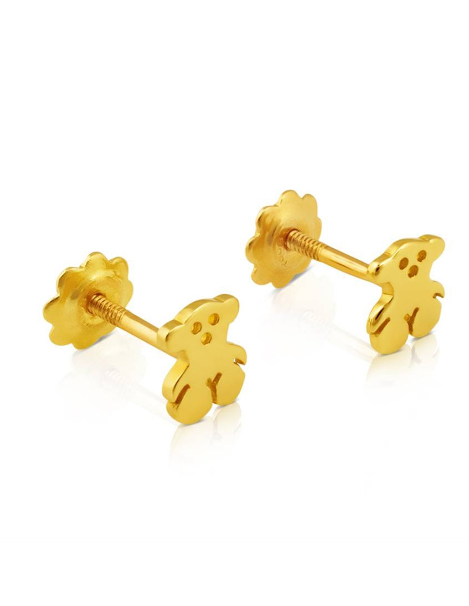 Broqueles de oro con acabado lustre