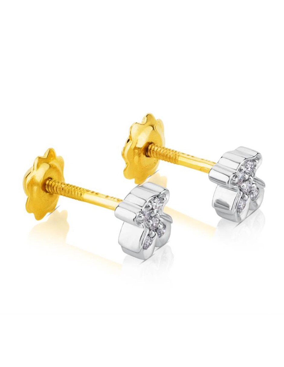 Broqueles de oro con acabado lustre diamante 3