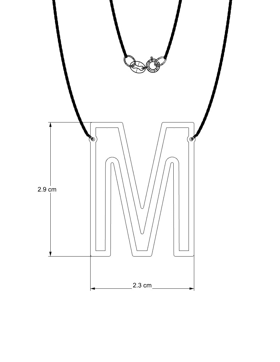 Dije de letras personalizable de oro 14 k 3