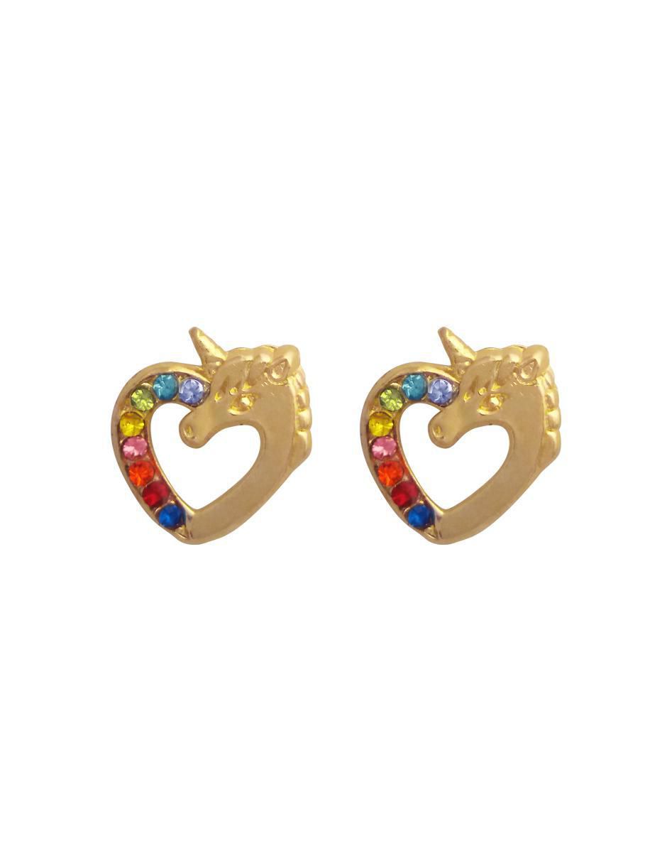 Broqueles de corazón con acabado brillante zirconia