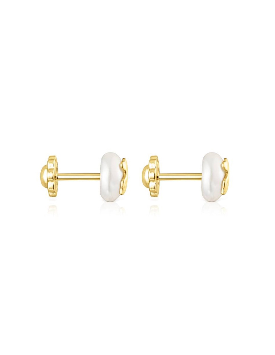Broqueles Icon Pearl de oro con acabado lustre perla 3