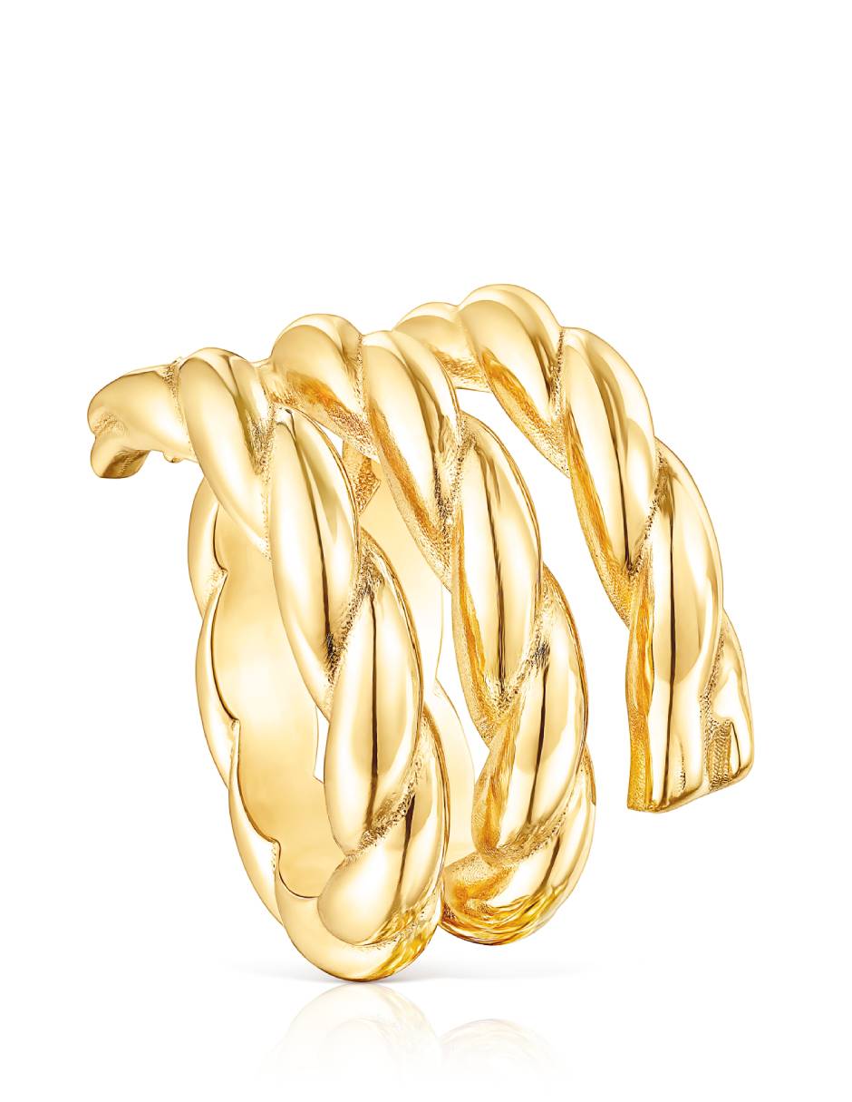 Anillo Twisted de plata vermeil brillante 1