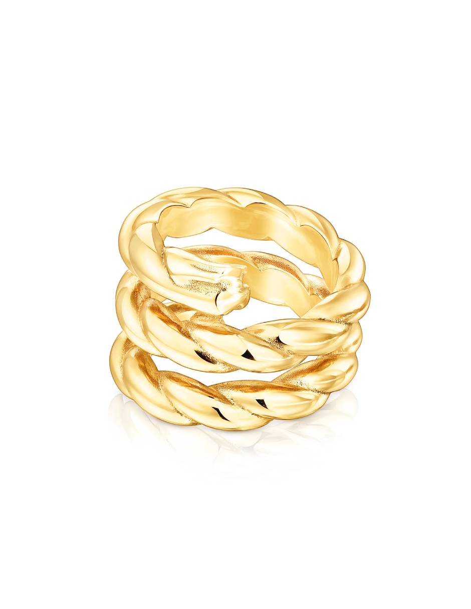 Anillo Twisted de plata vermeil brillante 2