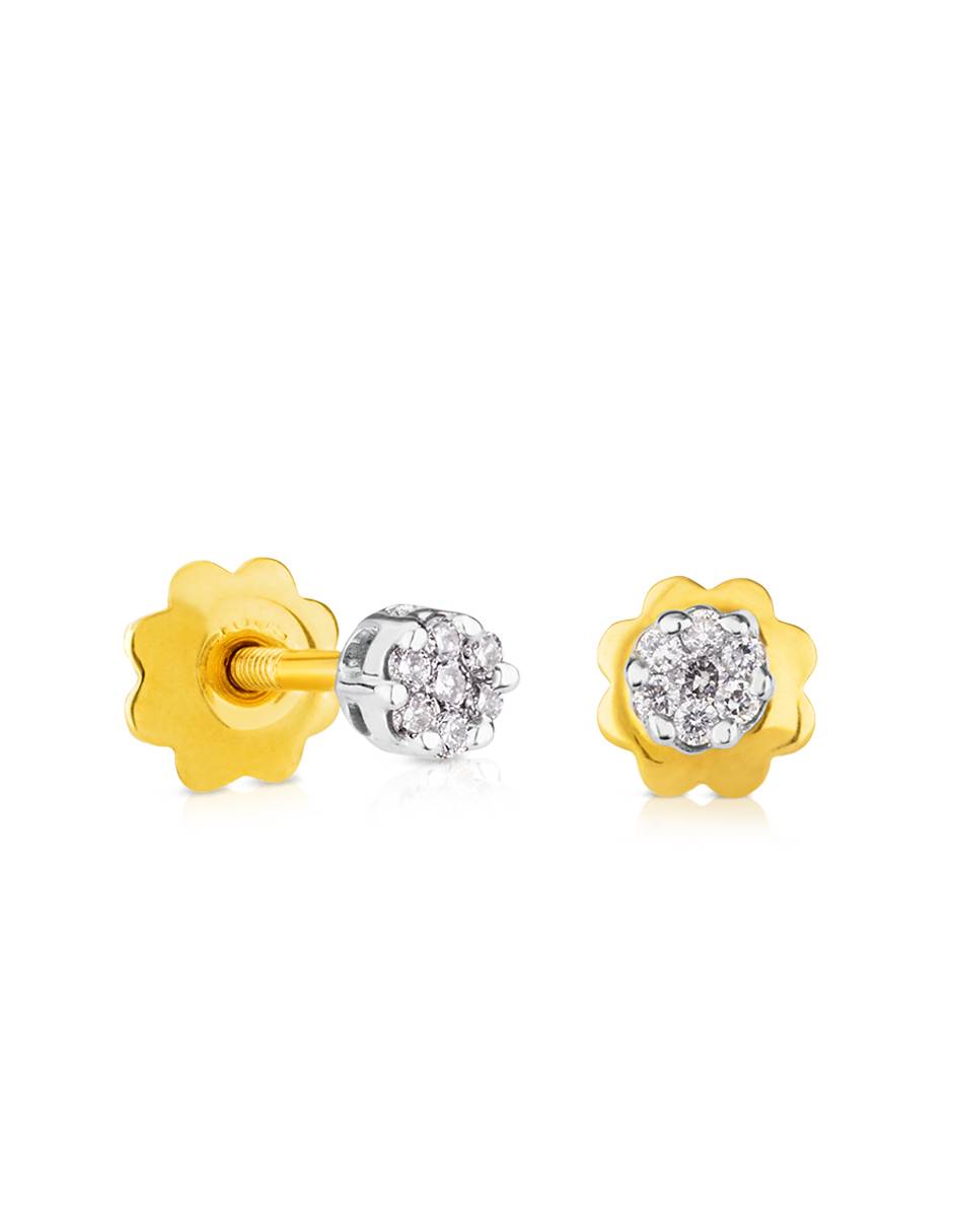 Broqueles redondos Diamonds de oro blanco con acabado diamantado diamante
