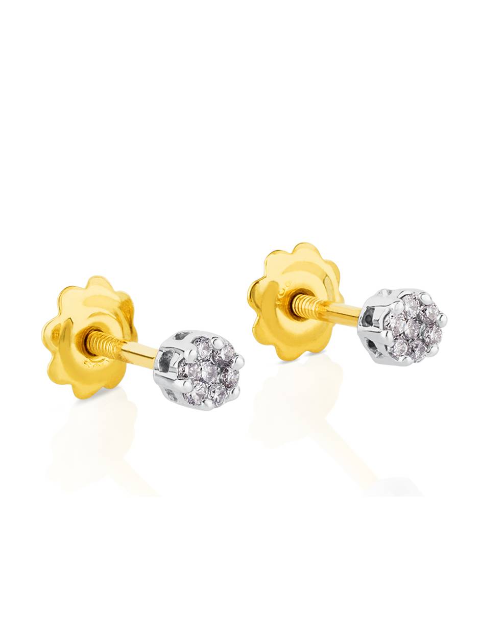 Broqueles redondos Diamonds de oro blanco con acabado diamantado diamante 4