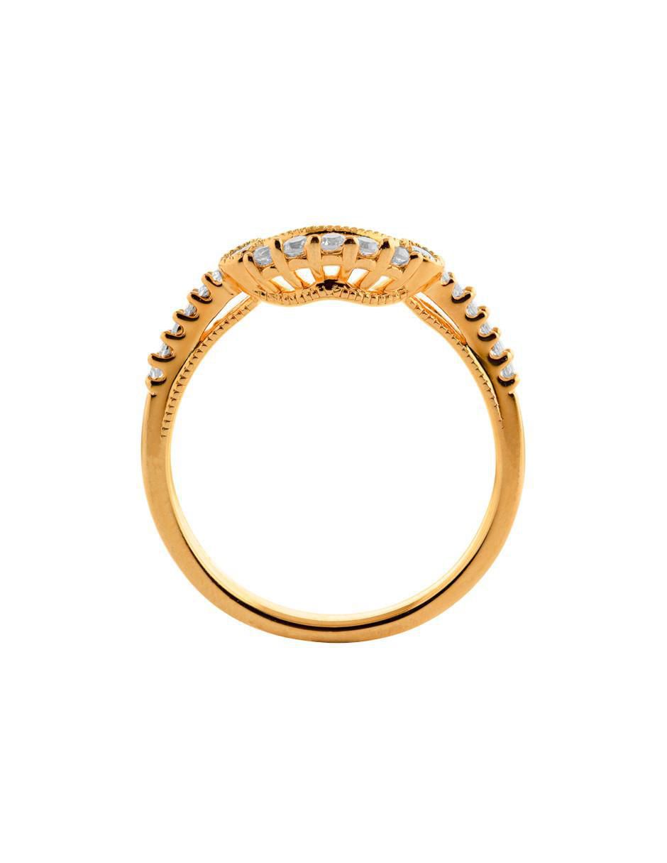 Anillo de compromiso de oro amarillo 14 k diamante