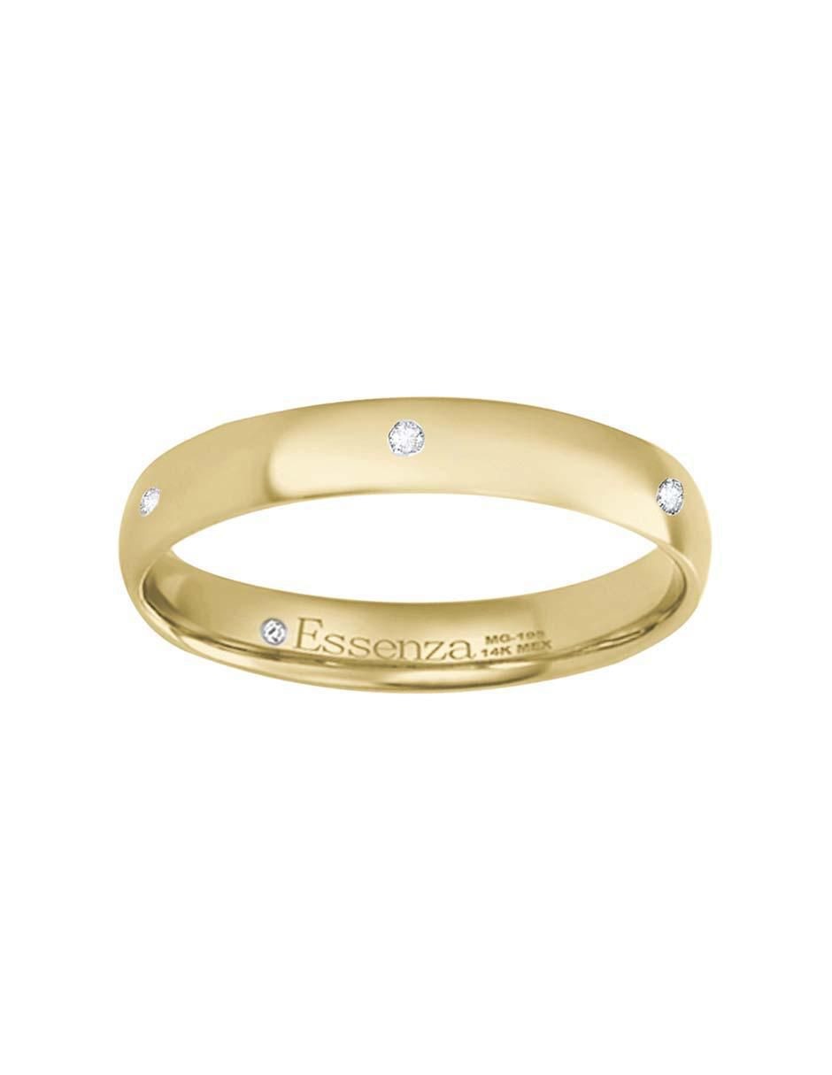 Argolla de oro amarillo 14 k Amore diamante 2